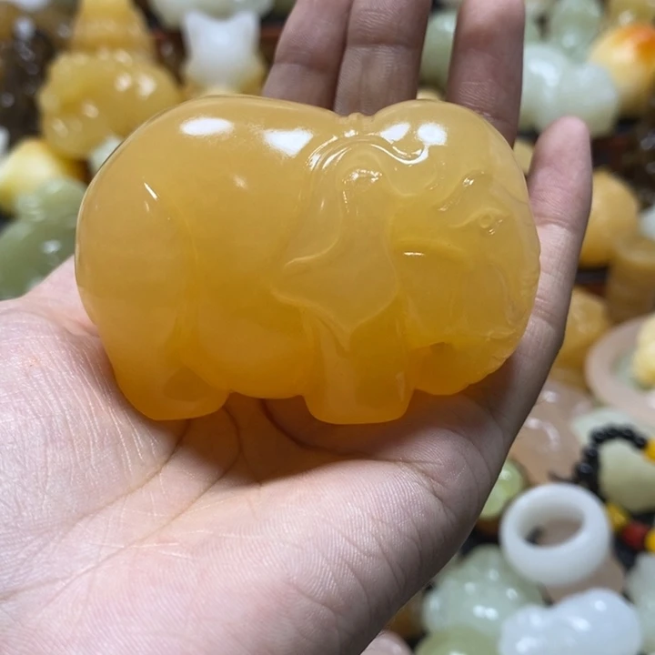 完全开放大象手把件