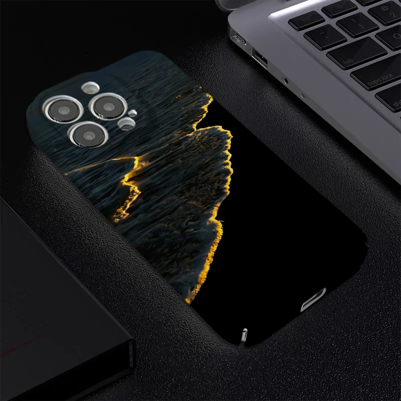 金色海浪线适用iphone1615菲林手机壳华为vivo小米15oppo防摔保护