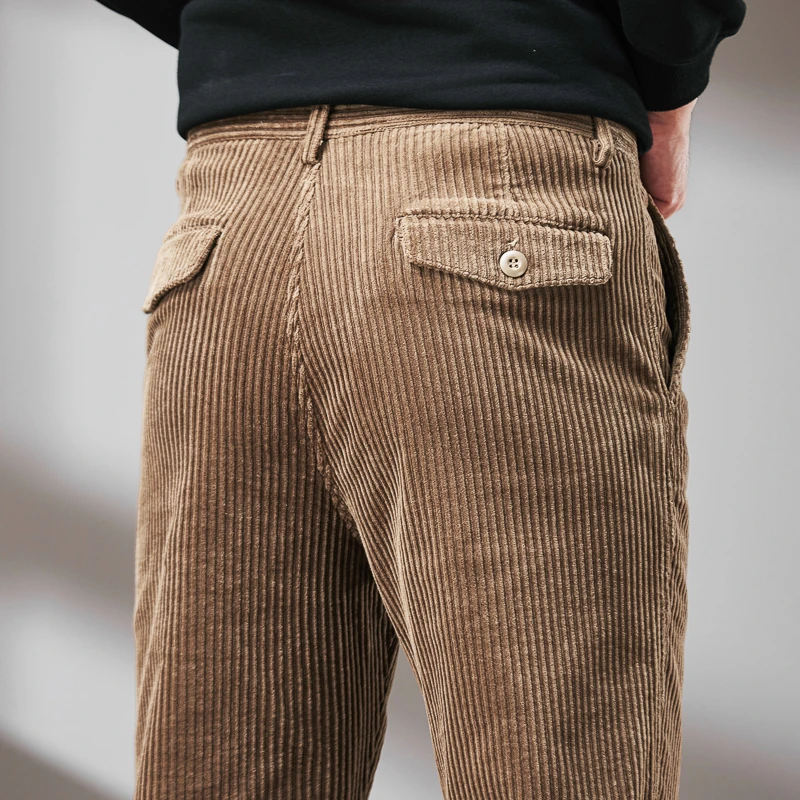 【加厚重磅】灯芯绒长裤秋冬休闲裤男士直筒宽松商务弹力百搭透气