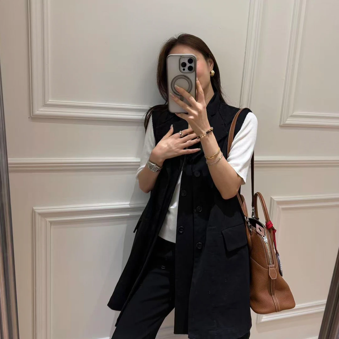 KEEP KAPU靠谱【秀场马甲】新款100棉假两件翻领马甲KP251001