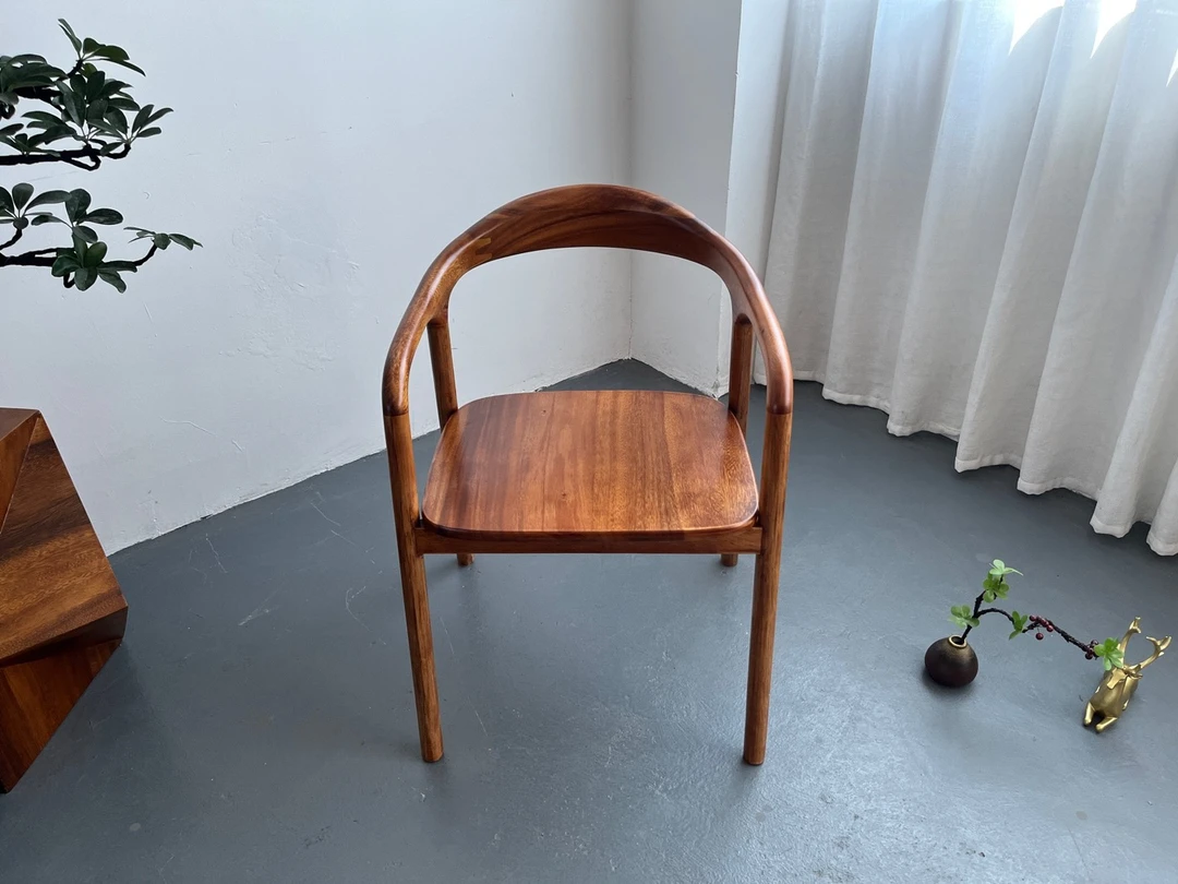 （不包邮）胡桃木公园椅56*45*80*45复古休闲椅靠背椅家用简约