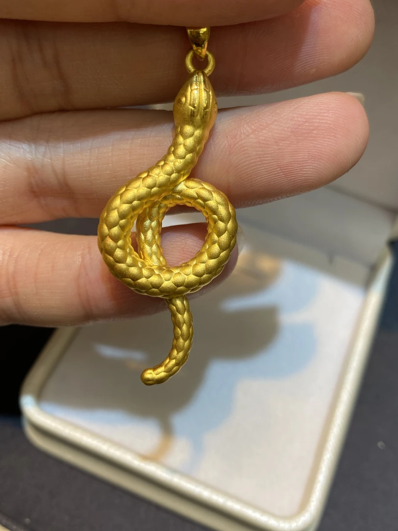 足金999生肖蛇吊坠