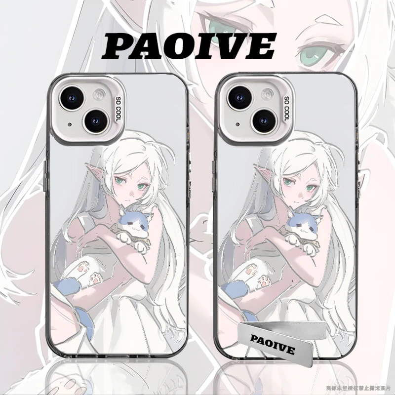 芙莉莲适用苹果华为vivoiPhone小米三星防摔彩银手机壳