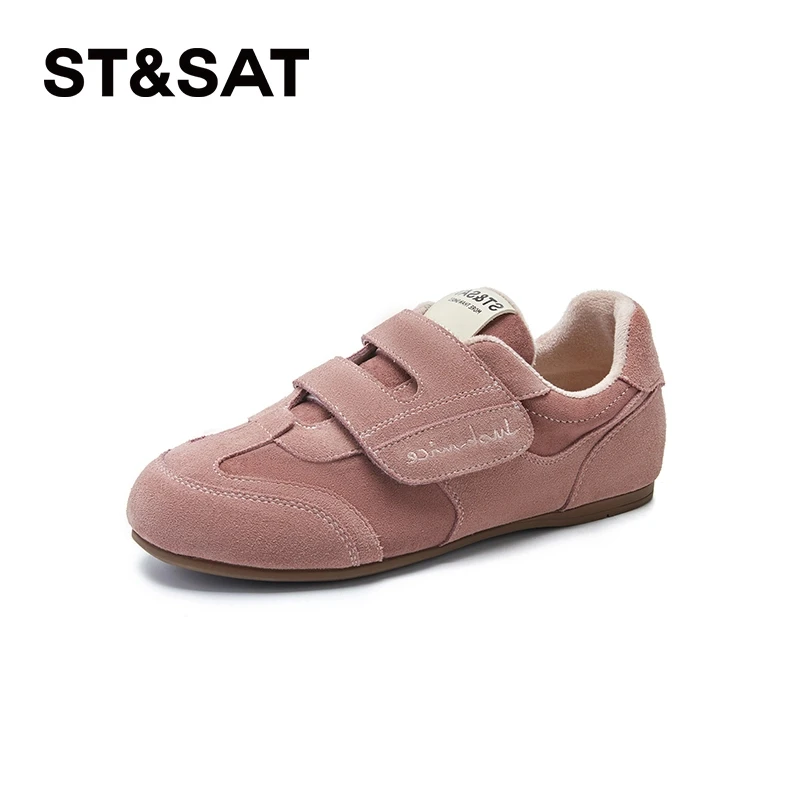 星期六雅丹风魔术贴复古德训鞋女秋季新款百搭舒适休闲运动板鞋