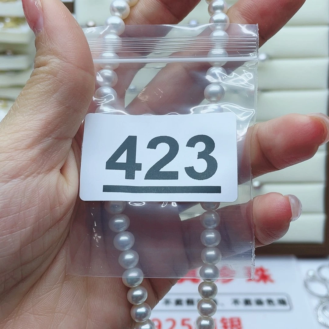 淡水珍珠珠宝奇石银S925镶嵌M****?423拍5发1