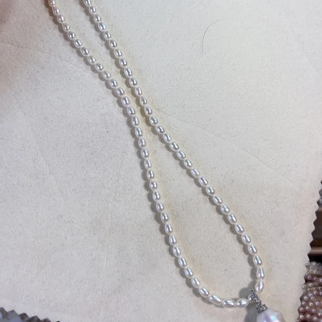 银S925镶嵌时尚设计款淡水珍珠淡水珍珠