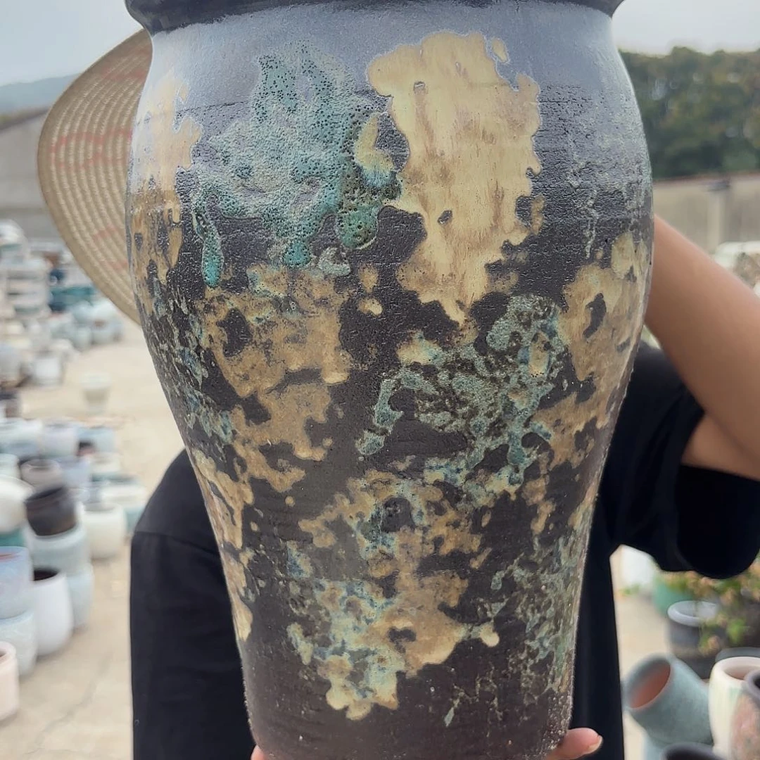 油画鱼尾一个口径20高度31.5