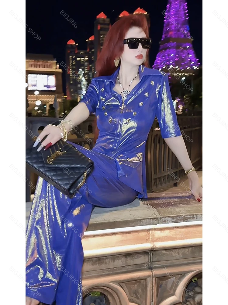 《冰美人》夏季光感冰丝 透气舒适显瘦衬衣套装