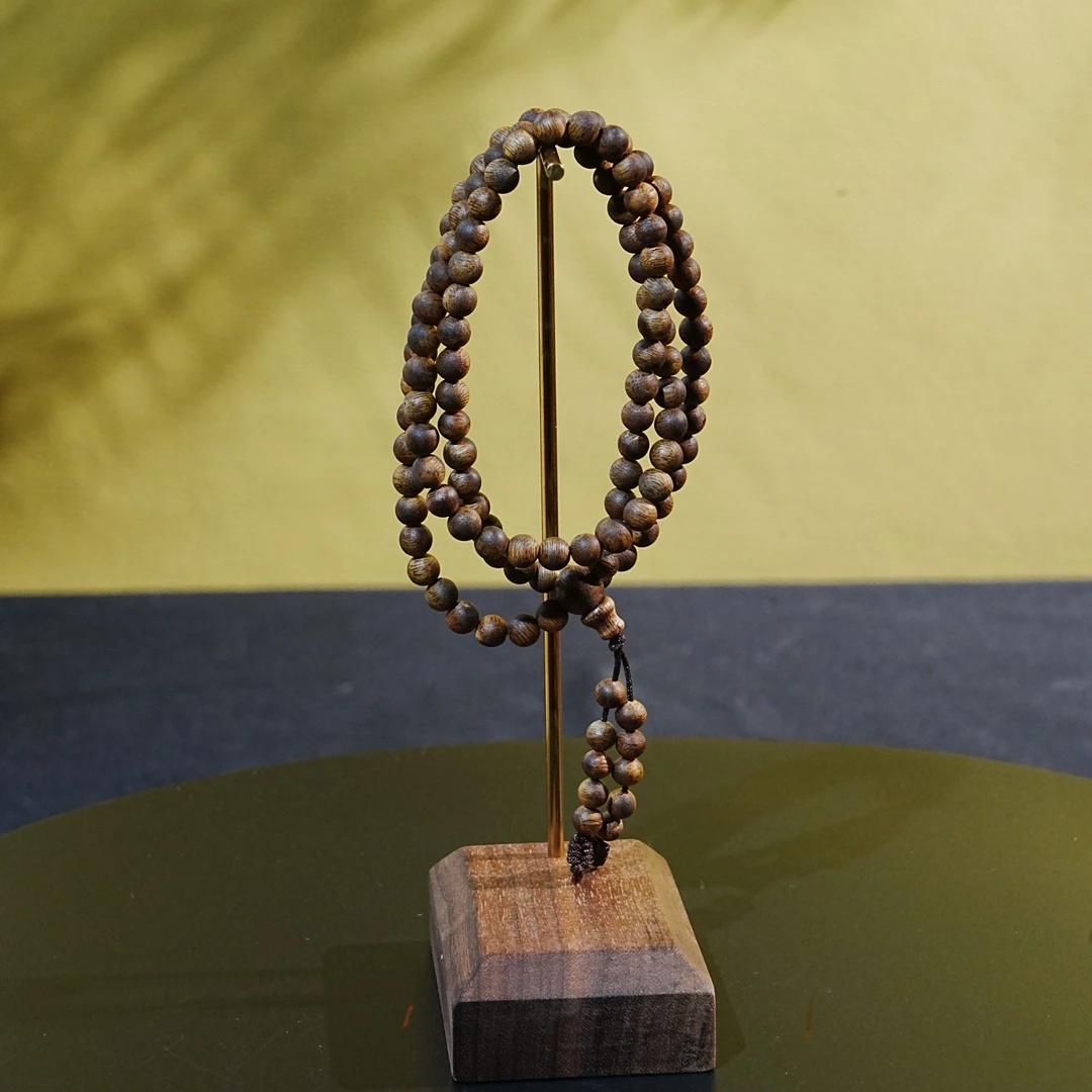 【毕业级】金三角黑棋瘤疤金丝老料沉香念珠  8.32g 250909008 C