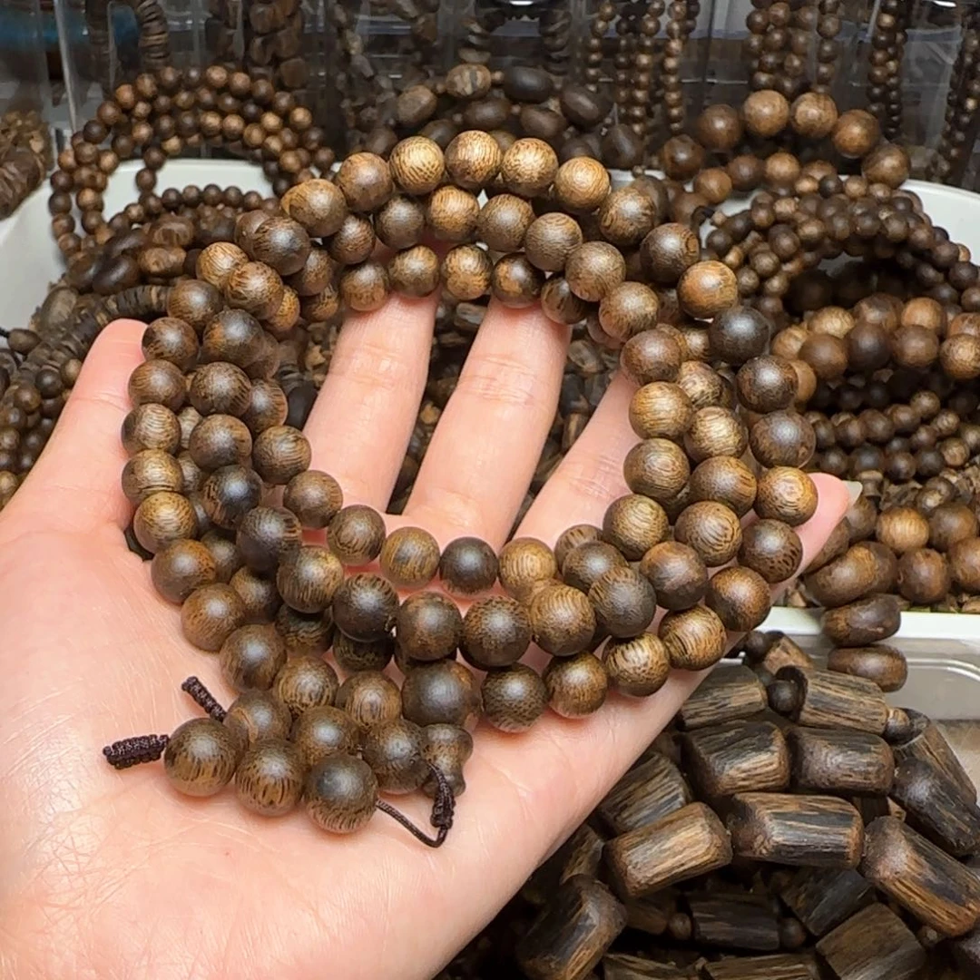 沉香手串寄*多圈0.9规格海南流油王醇化老料37.5克