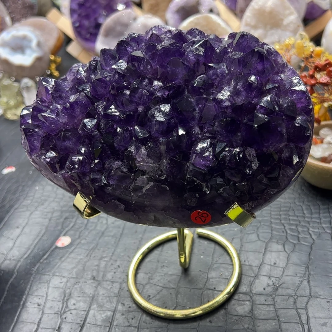 水晶未镶嵌珠宝半成品全抛帝紫大牙摆件26