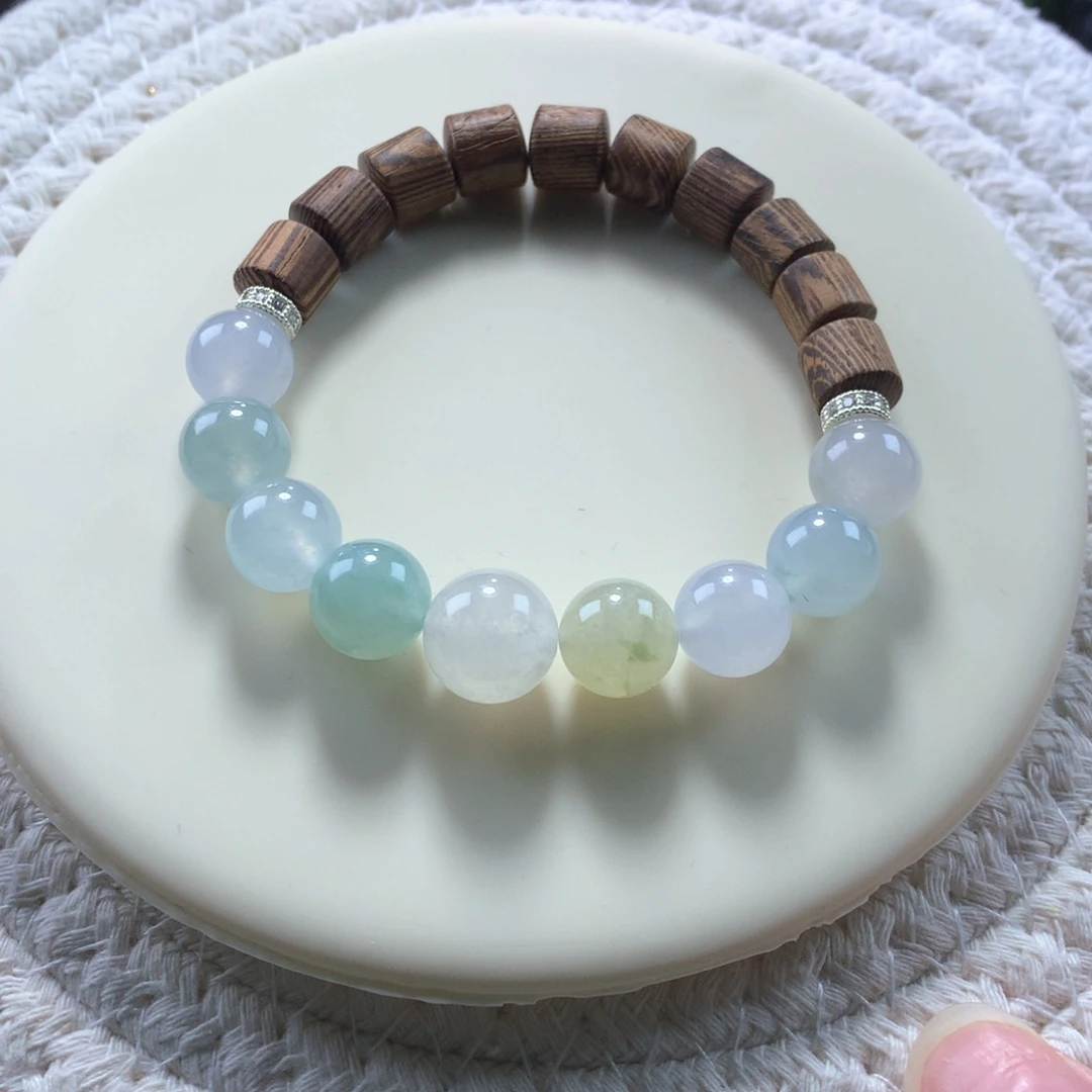 翡翠手链未镶嵌卡10特价串