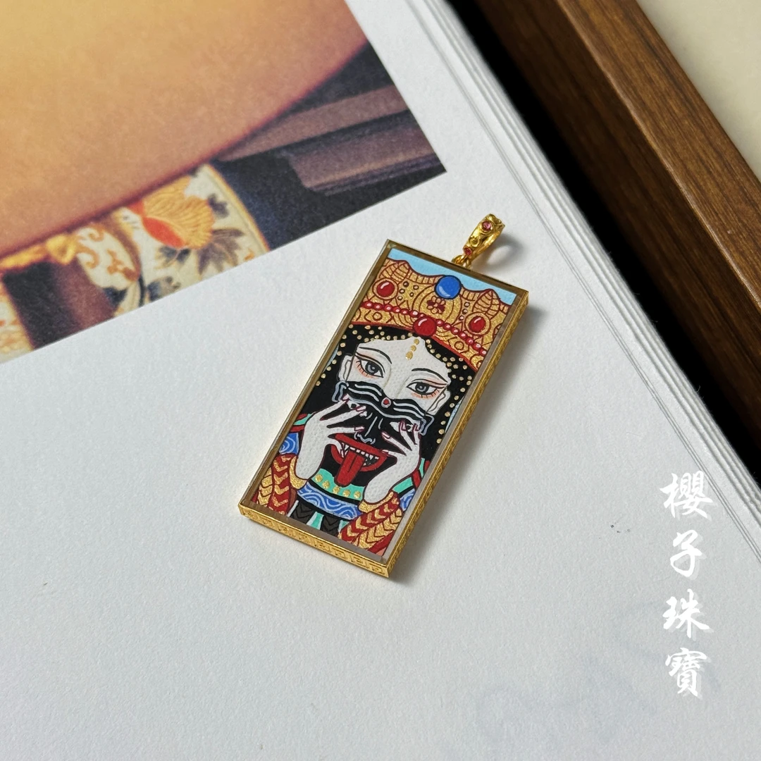 樱子 | 唐卡 扎基拉姆18K厚金万能扣大师手绘唐卡时尚挂件*WG2097
