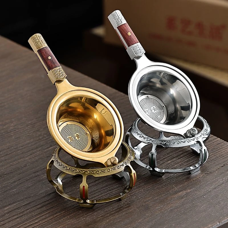 创意大马士革钢304不锈钢茶漏功夫茶具配件茶隔茶叶过滤网茶滤器