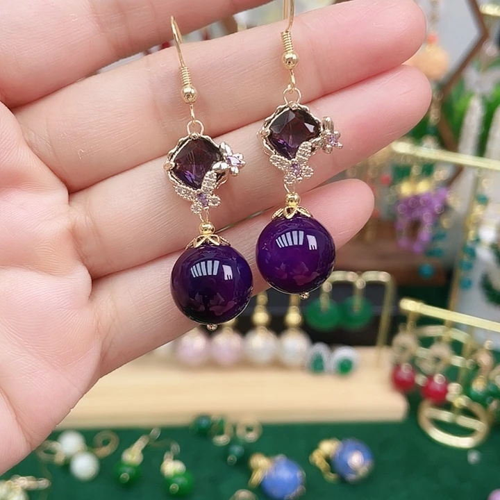 玛瑙/玉髓耳钉合金