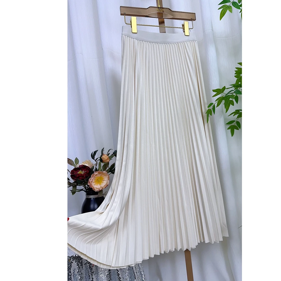 裙子显瘦气质白色高腰时尚休闲百搭夏季长款优雅