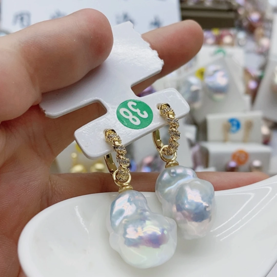 【闪购商品】银S925镶嵌淡水珍珠耳饰