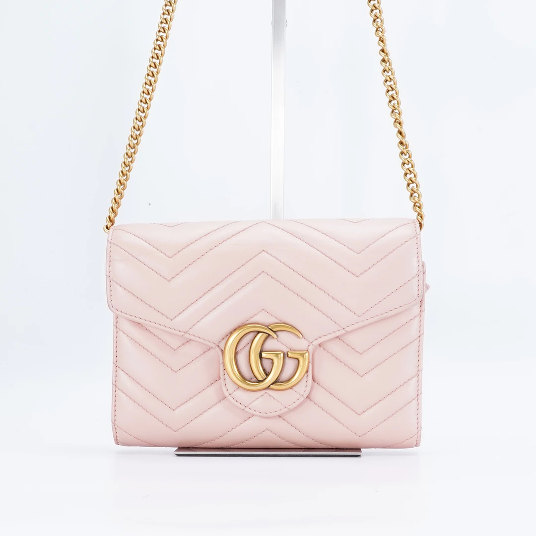 99新 GUCCI/古驰 【总仓】马蒙woc包v纹粉色/BG22005578/98新