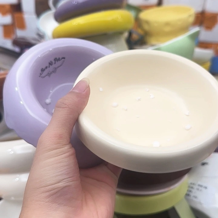 陶瓷冰淇凌紫色碗➕pe乳白