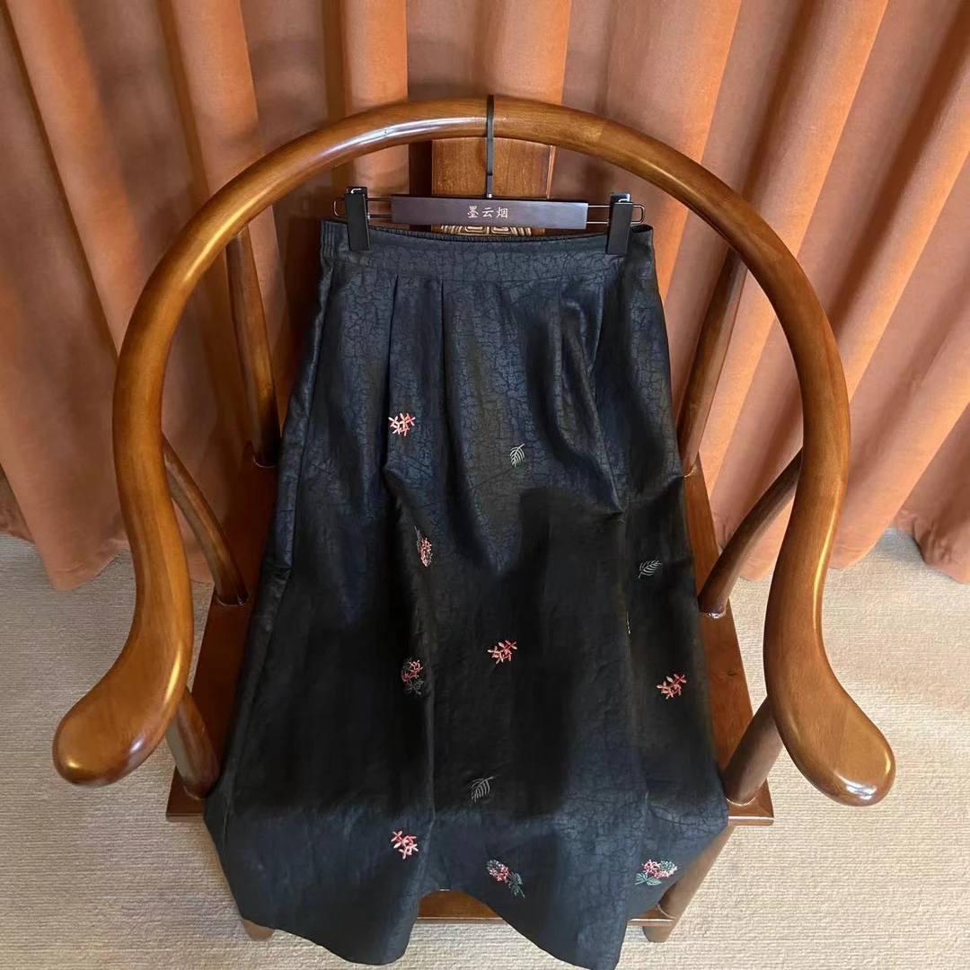 【云柚】2025春季新款复古半身裙女装高档新中式气质国风裙子女士