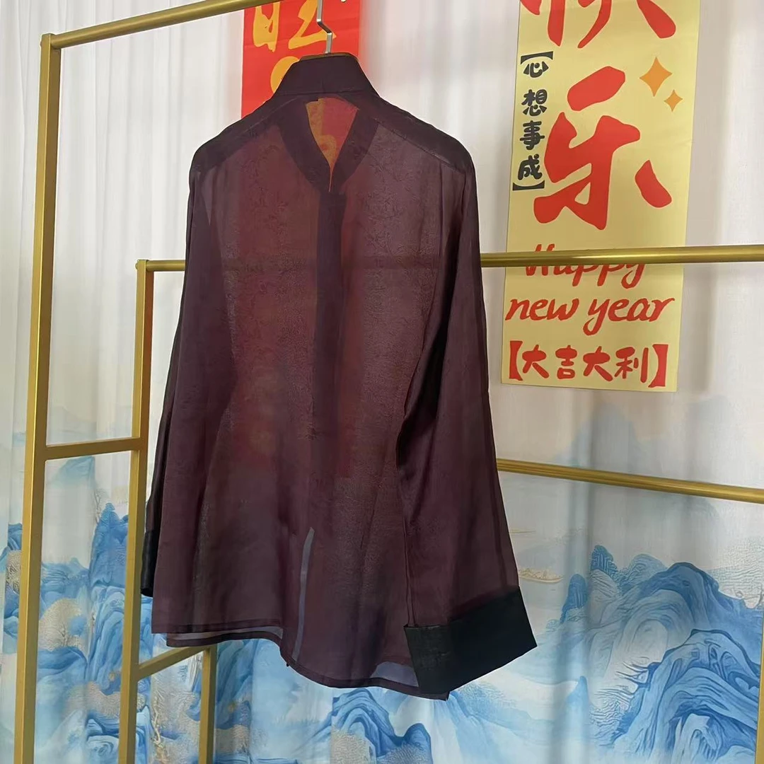 2025春夏新款网红时尚新中式欧根纱上衣