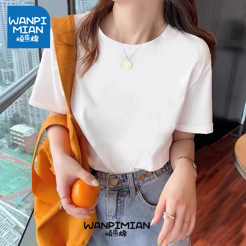 JWS春秋圆领华棉百搭男女短袖T恤