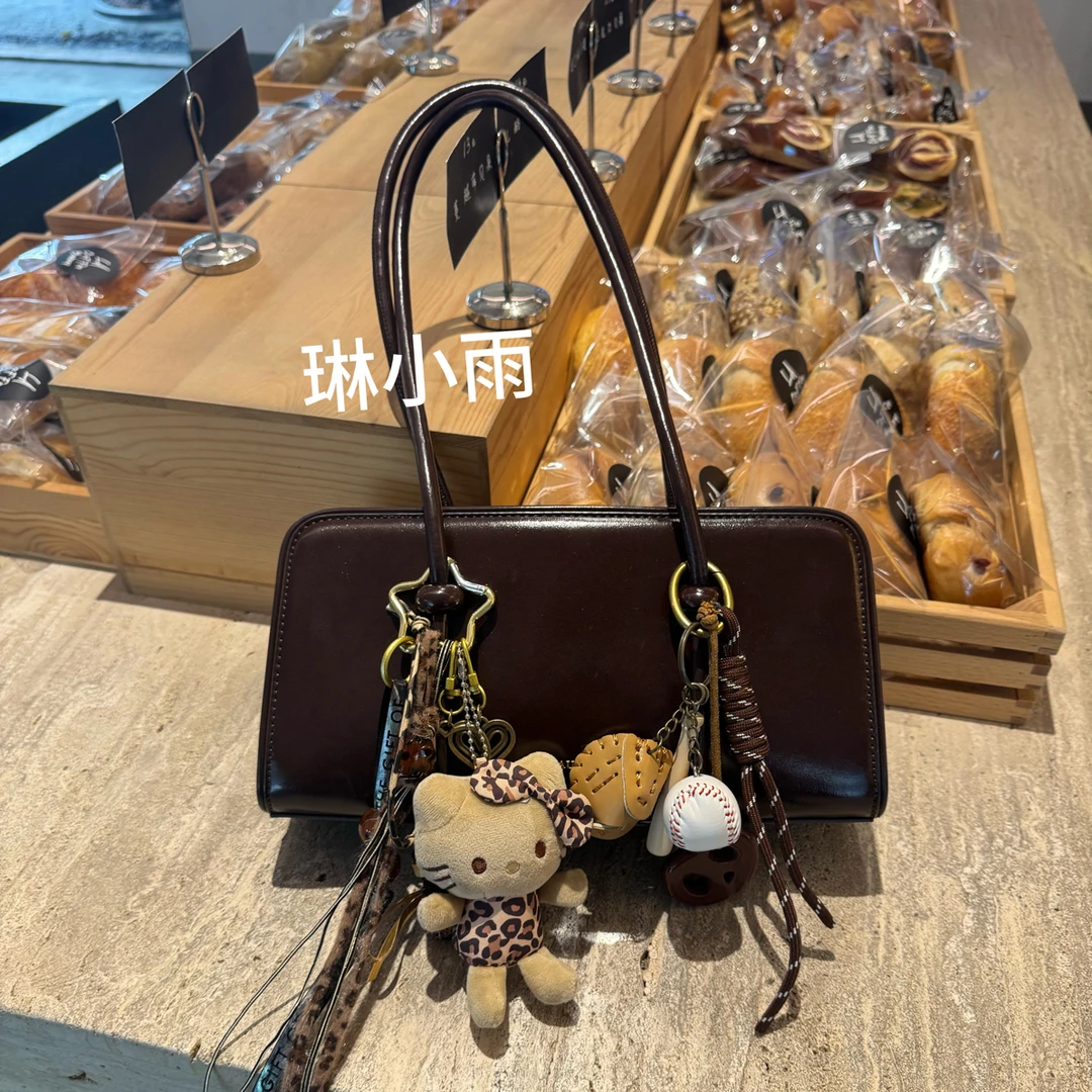 韩系氛围感劳拉饼干包斜挎腋下包高级韩版女包(无猫咪)5051