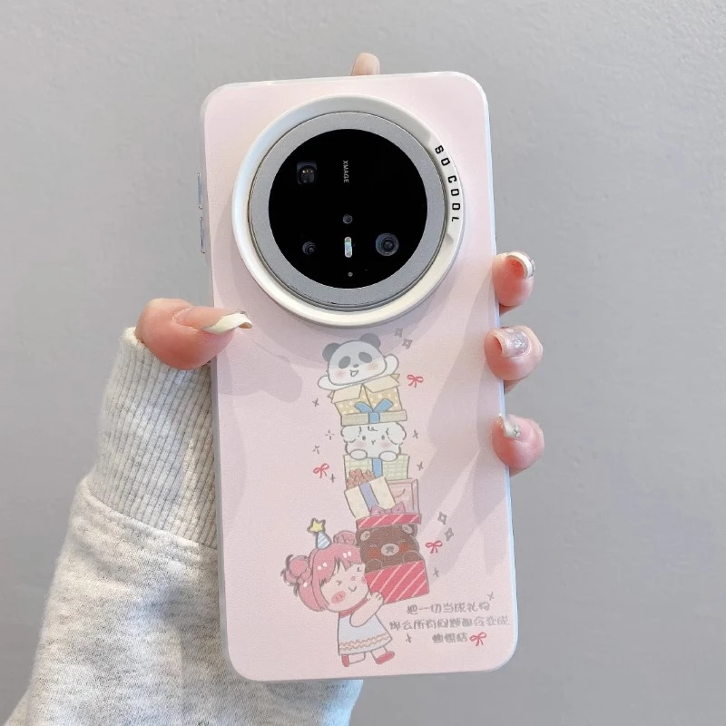 女孩动物礼盒适用华为mate70pro手机壳新款彩绘pura80pro磨砂彩银