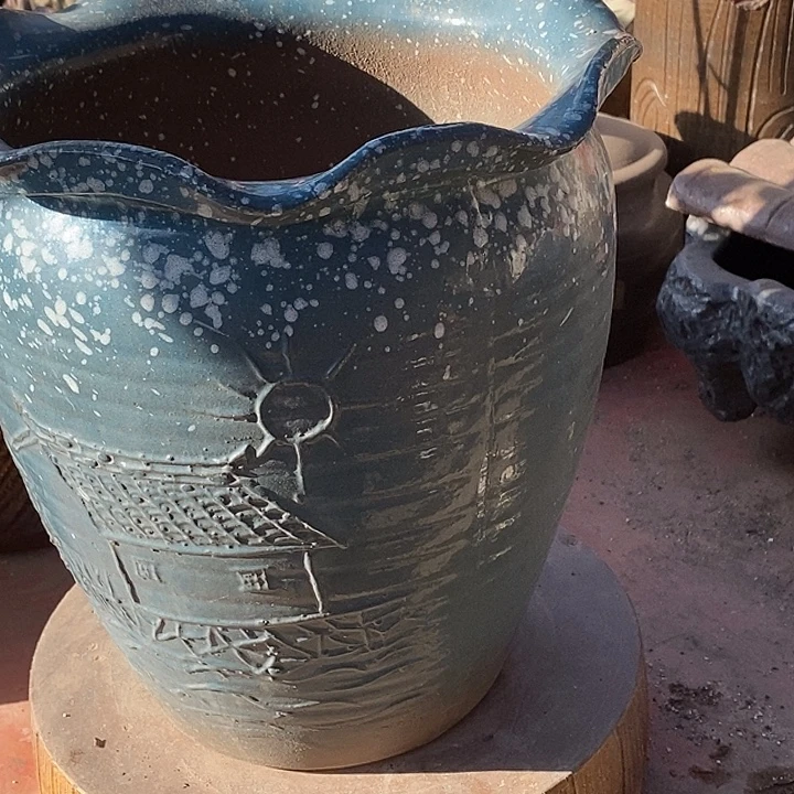 紫砂花盆口26高度27瑕疵处理