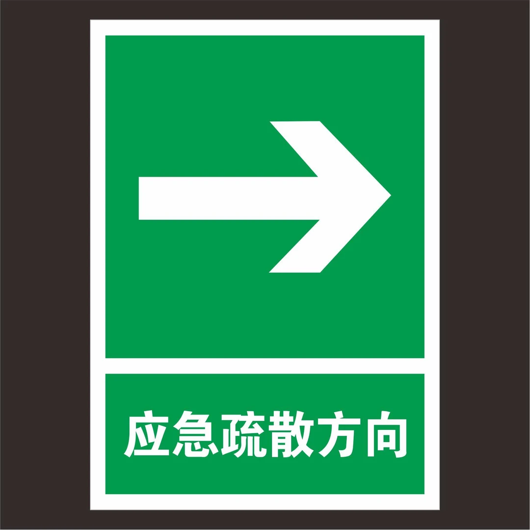 应急疏散方向避难矿区紧急逃生路线安全警告标示贴牌铝板指示标志