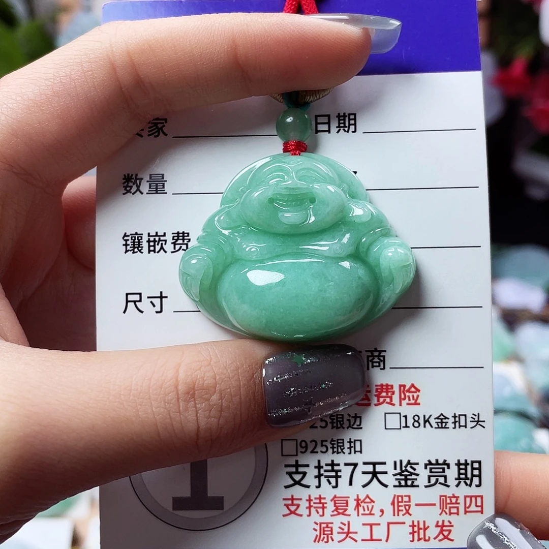 翡翠未镶嵌颈饰佛公32