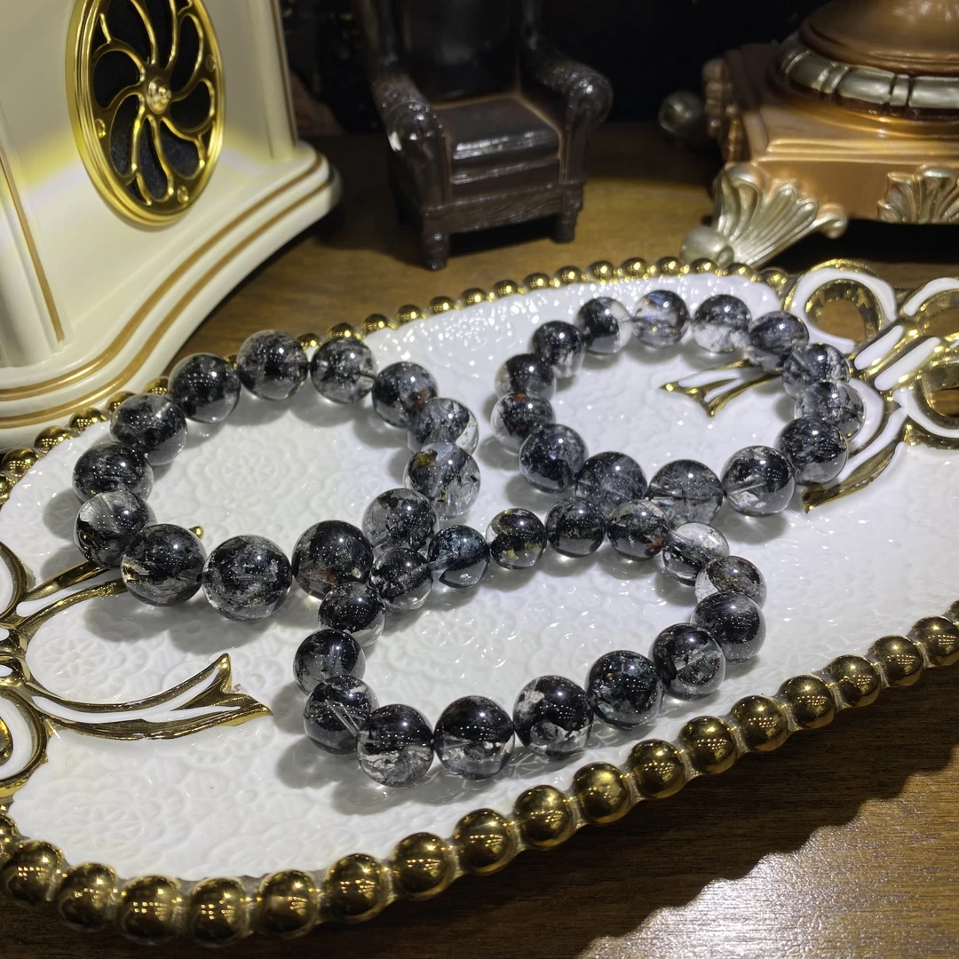 V216-珍藏高品质老矿料天然油胆闪灵水晶手串-多样性发其一