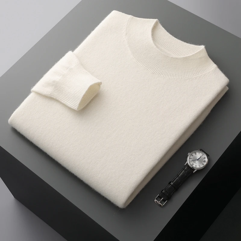 FIDONKICEN/费达基卡男士毛绒衫半高领山绒衫秋冬纯绒毛衣打底衫