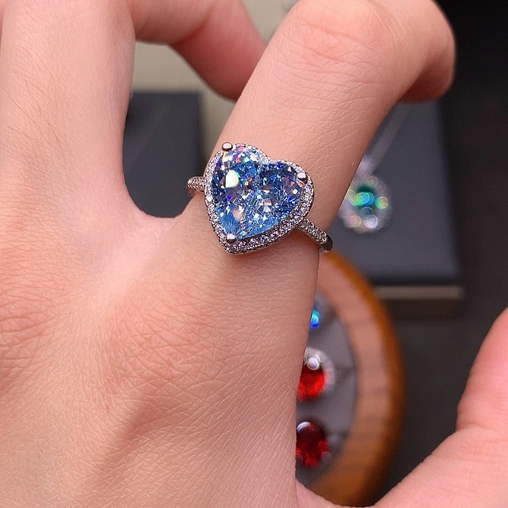 925银重工圣玛利亚色戒指