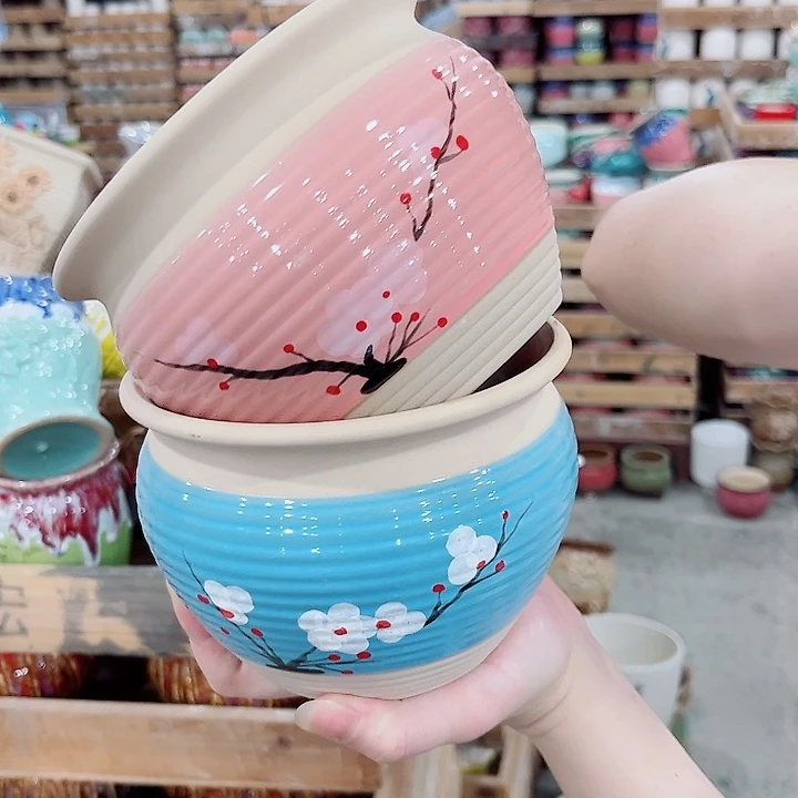 有孔.凑单10元陶瓷花盆发货！