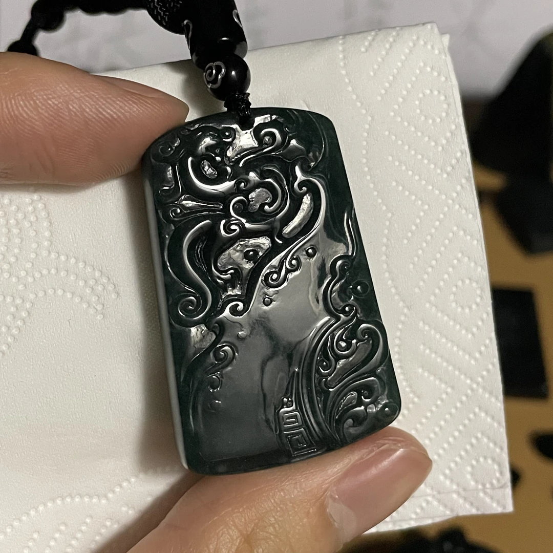 天然翡翠A货 仿古龙牌h