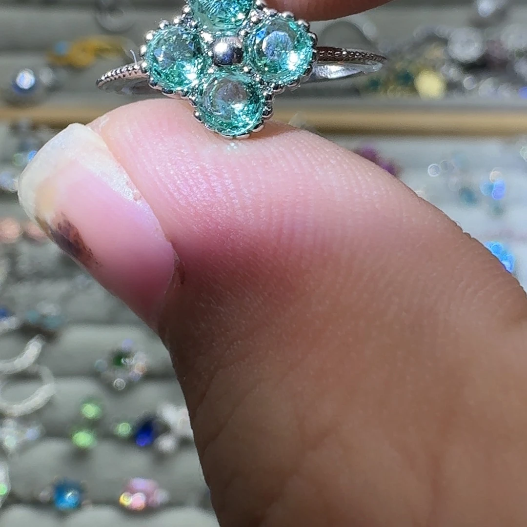 托帕石戒指银S925镶嵌