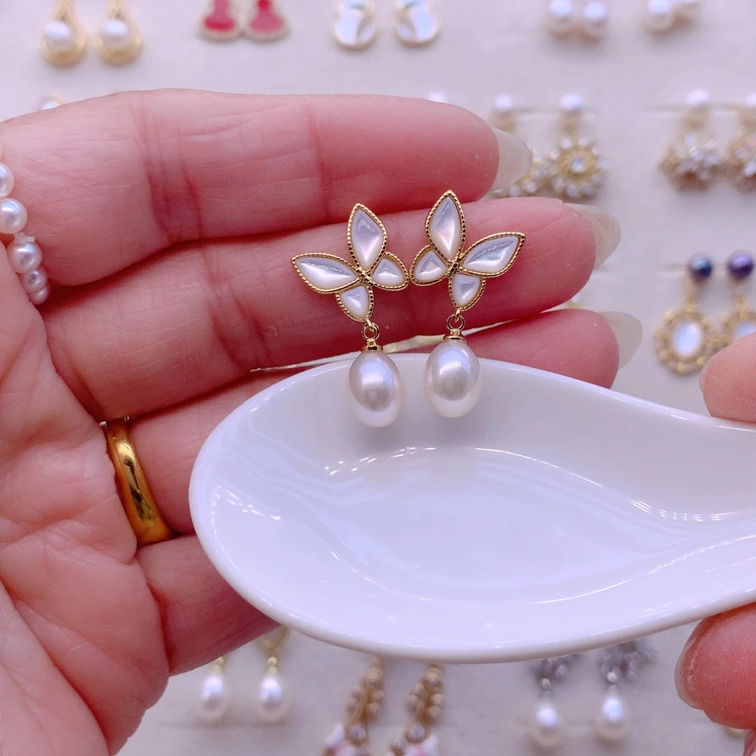 耳饰合金淡水珍珠