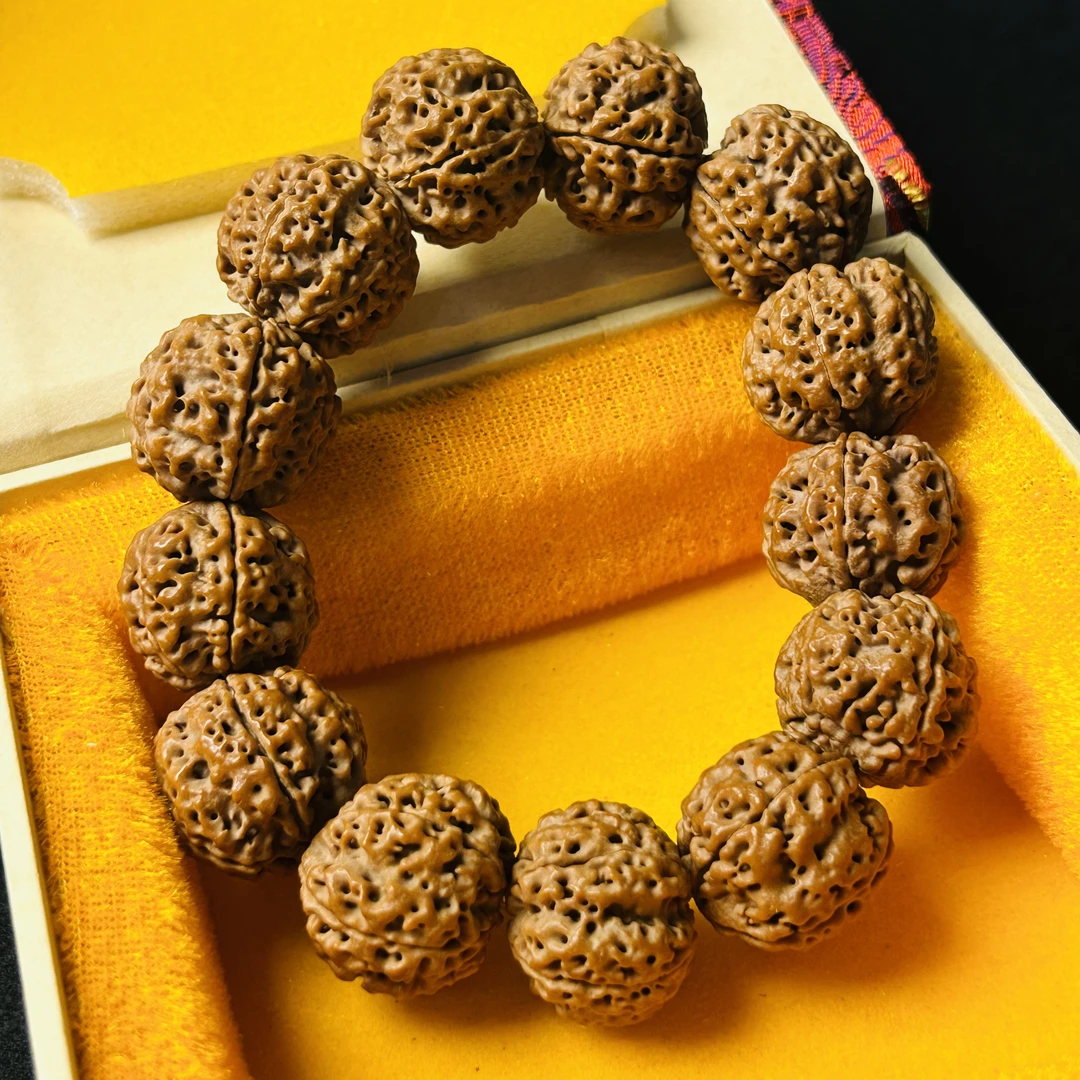 20mm【原皮五瓣】天然尼泊尔金刚菩提手串单圈机刷包浆玉化佛珠念珠