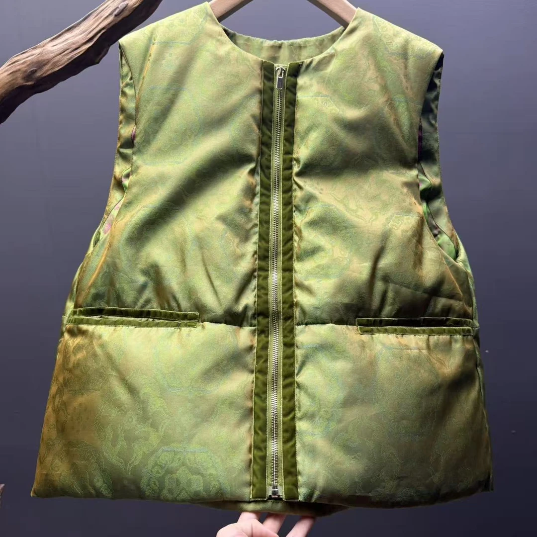 【大勇】100%桑蚕丝流光锦鹅绒马甲SS61753