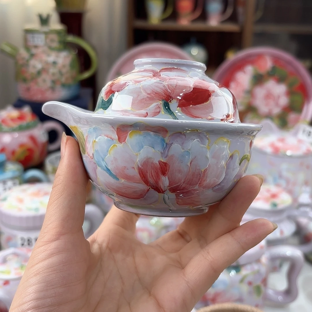 景德镇手绘高温釉下彩陶瓷茶具