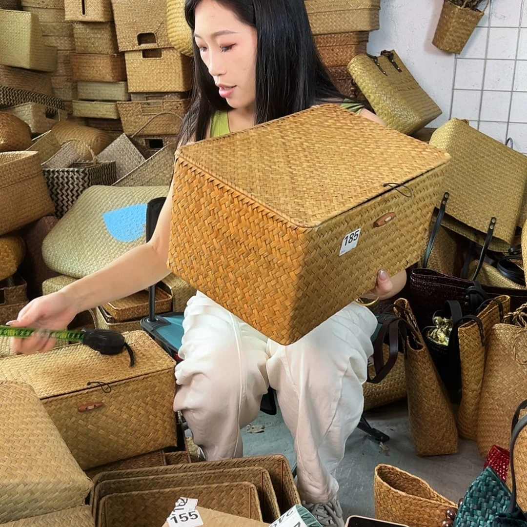 编织带草编包/草编收纳盒微瑕疵