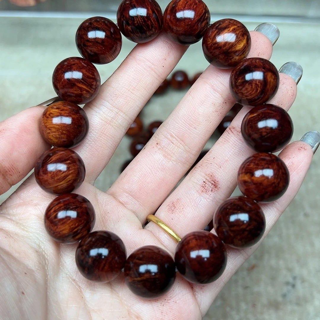 木红降15圆珠满油单圈（瑕疵）