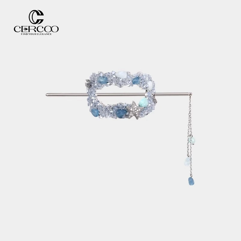 Cercoo/奢蔻蓝晶星海新中式发簪简约现代盘发器高级感簪子头饰女