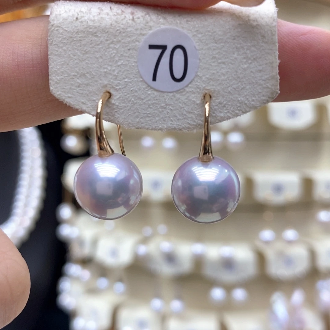 淡水珍珠耳饰18K金镶嵌