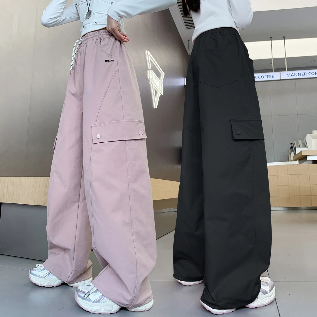 女童裤子春秋儿童工装裤女孩2025新款秋季中大童宽松休闲长裤秋装
