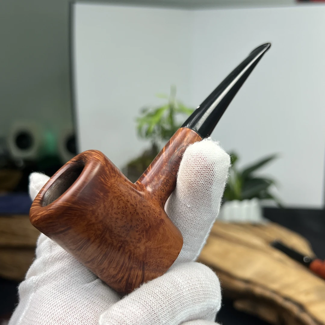 英国登喜路5120烟斗，使用过锤子稀有斗型红棕光面20口深38全长150