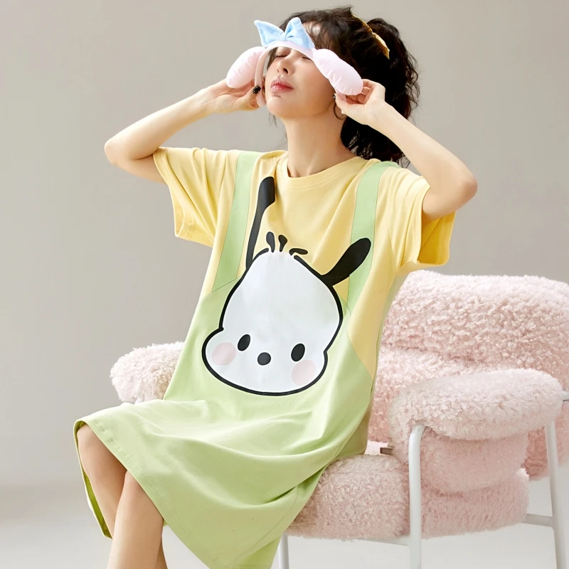 2025新款睡裙女薄款夏季可爱卡通夏天甜美韩版休闲睡衣黄色家居服