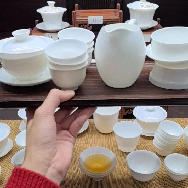 美***器大元宝盖碗+6个反口杯+公道杯一套