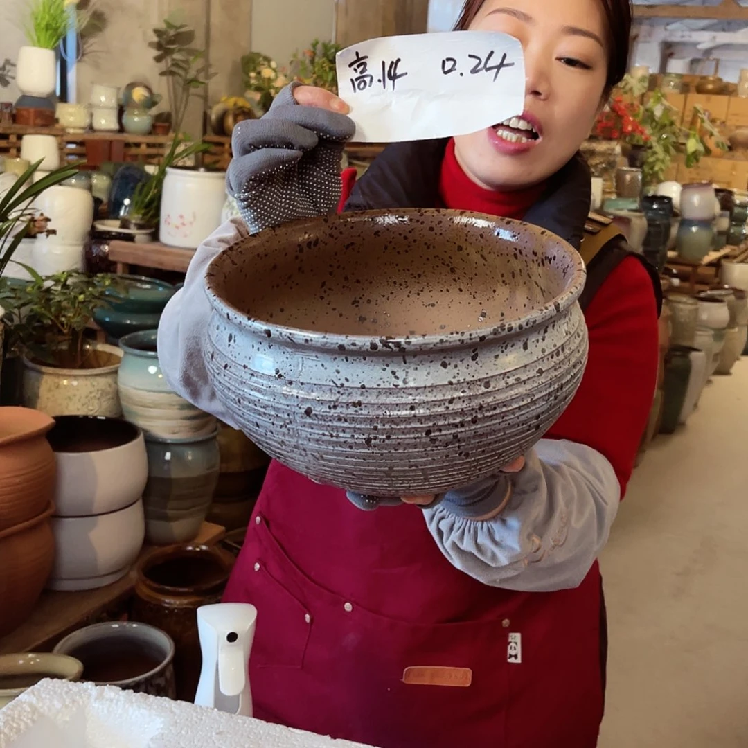 紫砂花盆高度14口径24